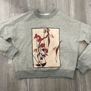 Little moon floral grey sweatshirt